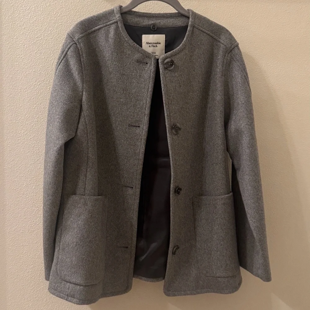 Abercrombie and Fitch Wool Blend Coat with Removable Scarf - Picture 2 of 5